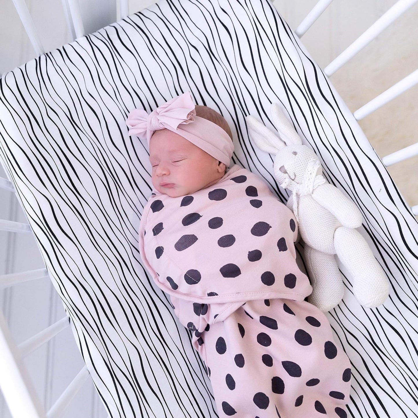 Adjustable Swaddle Blanket Infant Baby Wrap Set 3 Pack, for Baby Girl (Blush Pink, 0-3 Months)