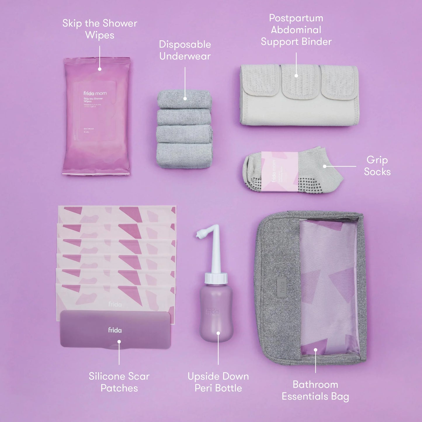 Postpartum C-Section Recovery Care Kit with Peri Bottle and Disposable Underwear for Women, One Size