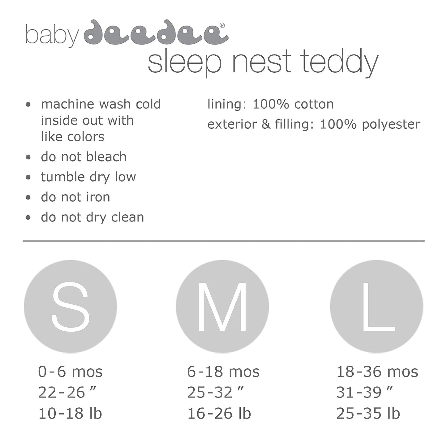 Sleep Nest Teddy Baby Sleeping Bag, Oatmeal Navy, Medium (6-18 Month)