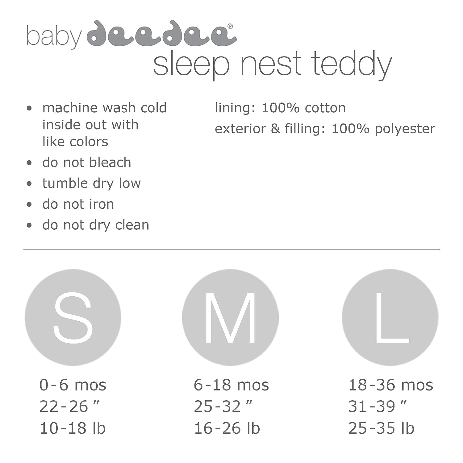 Sleep Nest Teddy Baby Sleeping Bag, Oatmeal Navy, Medium (6-18 Month)