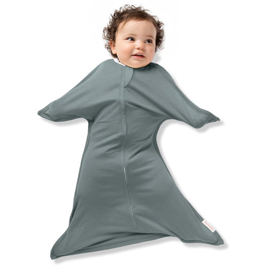 Zipadee-Zip Transition Swaddle - Cozy Baby Swaddle Blanket with Zipper Convenience - Roomy Wearable Blanket for Easy Diaper Changes - Classic Grey, X-Small (3-6 Month)