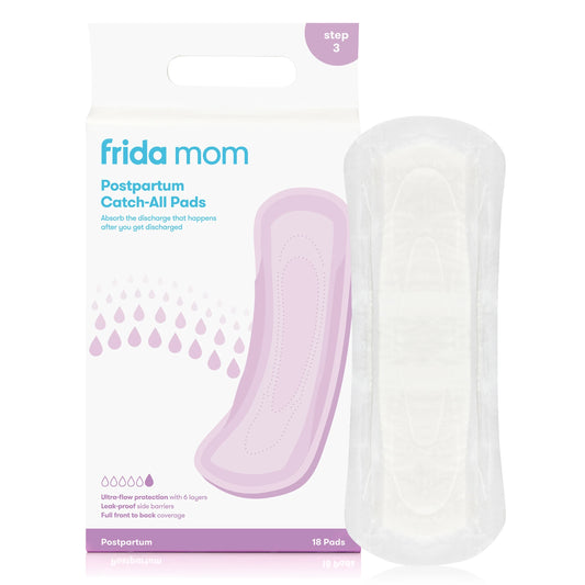 Postpartum Catch-All Feminine Pads for Maximum Absorbancy, Disposable Postpartum Underwear Alternative for Women, 18 Count