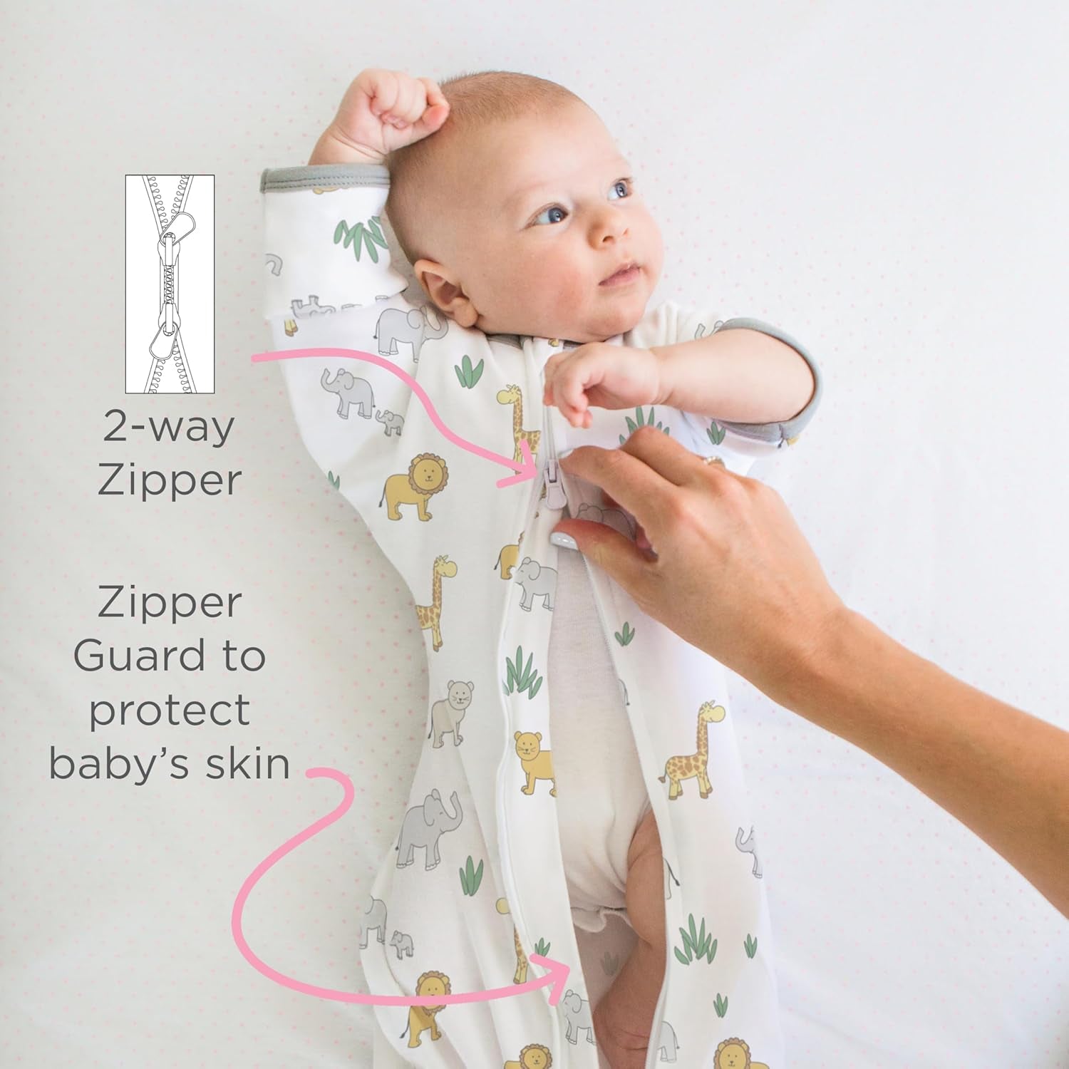 Transitional Swaddle Sack, Arms up Half-Length Sleeves & Mitten Cuffs, Swaddle for Newborn Transition to Baby Sleep Sack Wearable Blanket, Medium, 3-6 Month, 14-21 Lb, Sterling Confetti