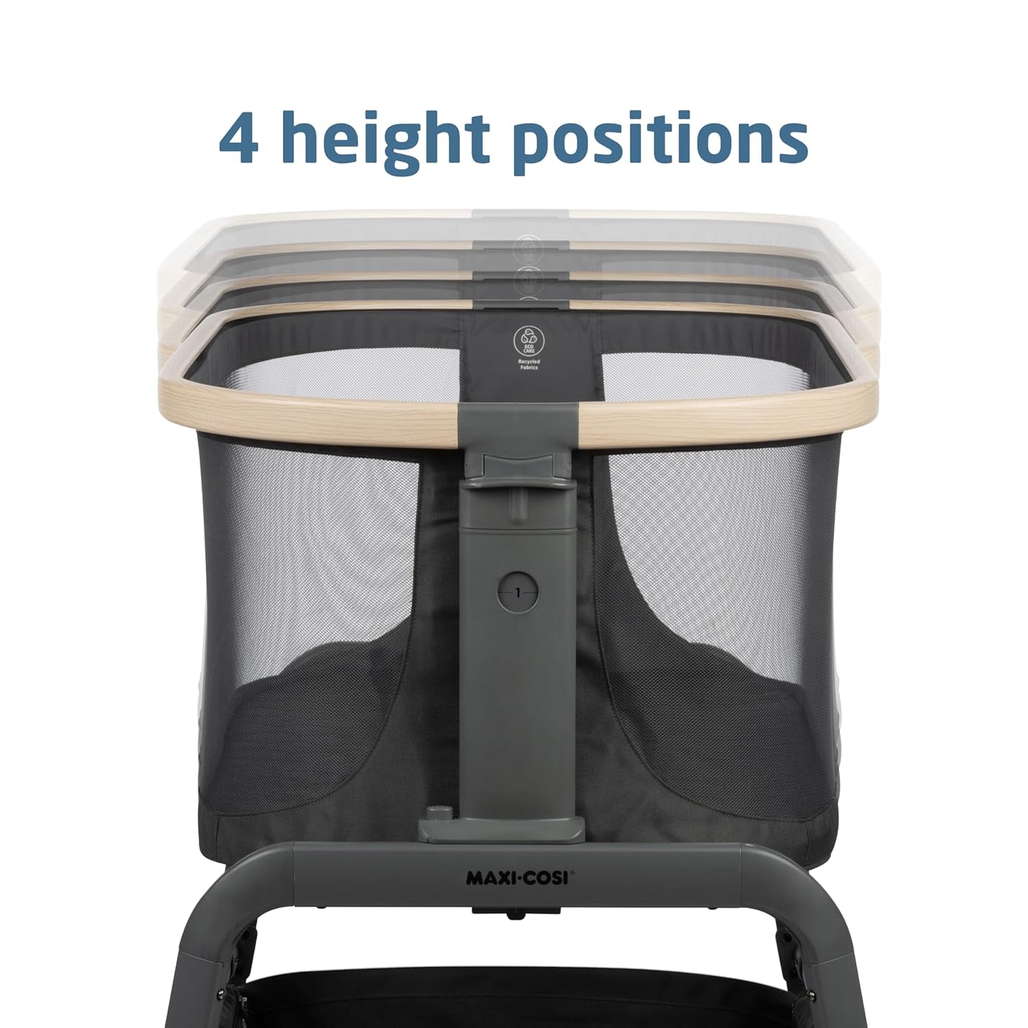 Iora Baby Bassinets Bedside Sleeper, Portable Bassinet, Infant Bedside Sleeper Crib, Height Adjustable, Breathable Mesh, Large Storage Basket, Classic Graphite