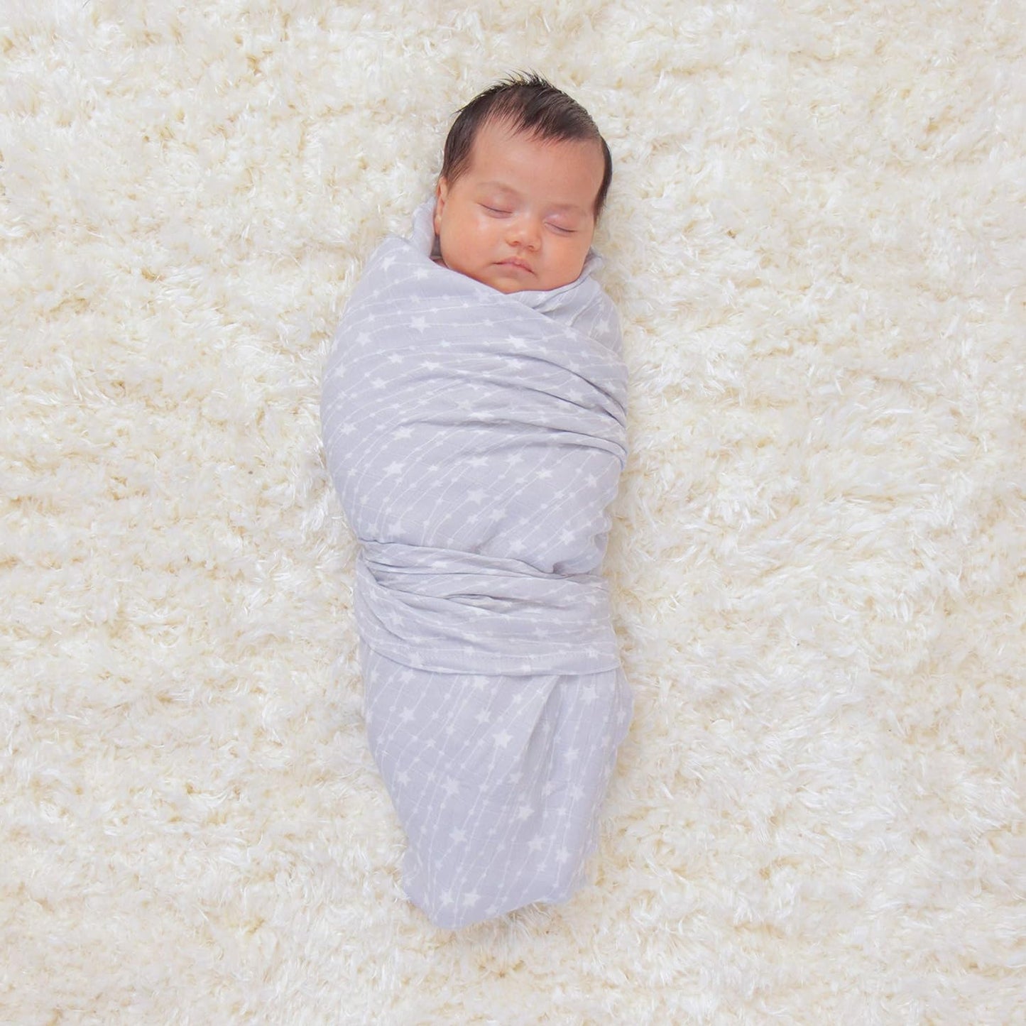 Muslin Swaddle Blankets Pack of 4, 47 X 47 Inches, Soft Cotton Baby Blanket Set, Large Multipurpose Swaddling Wraps for Newborns - Self-Soothing Swaddle - Grey