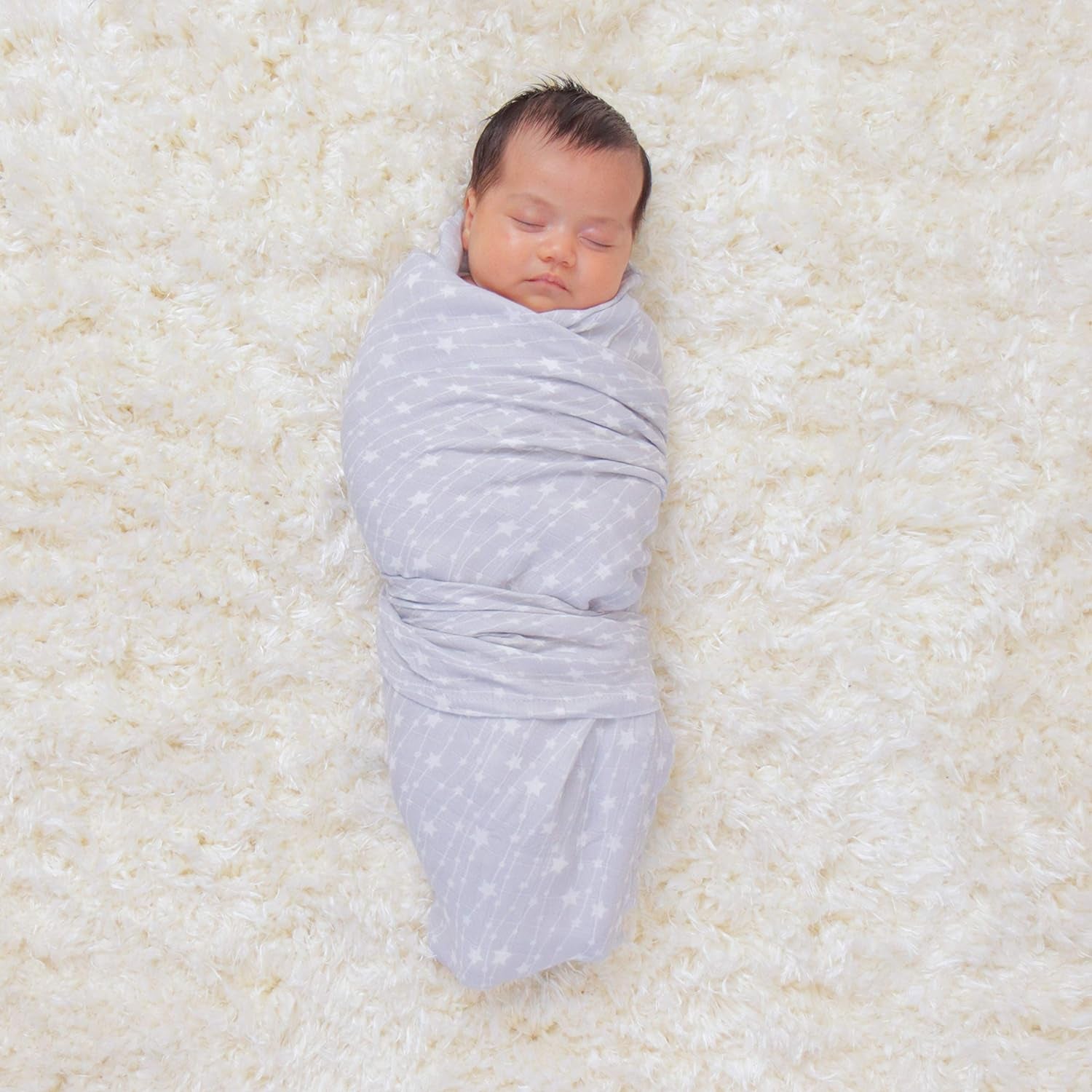 Muslin Swaddle Blankets Pack of 4, 47 X 47 Inches, Soft Cotton Baby Blanket Set, Large Multipurpose Swaddling Wraps for Newborns - Self-Soothing Swaddle - Grey