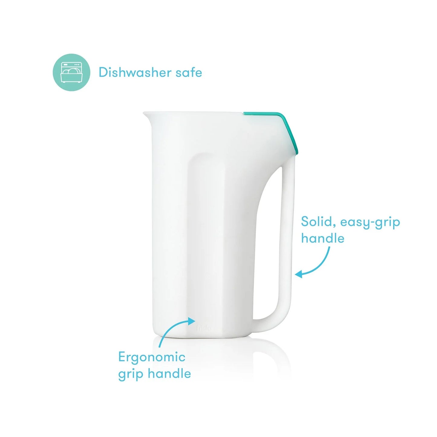 Control the Flow Polypropylene ABS Rinser, Bath Time Rinse Cup with Easy Grip Handle and Removable Rain Shower, White