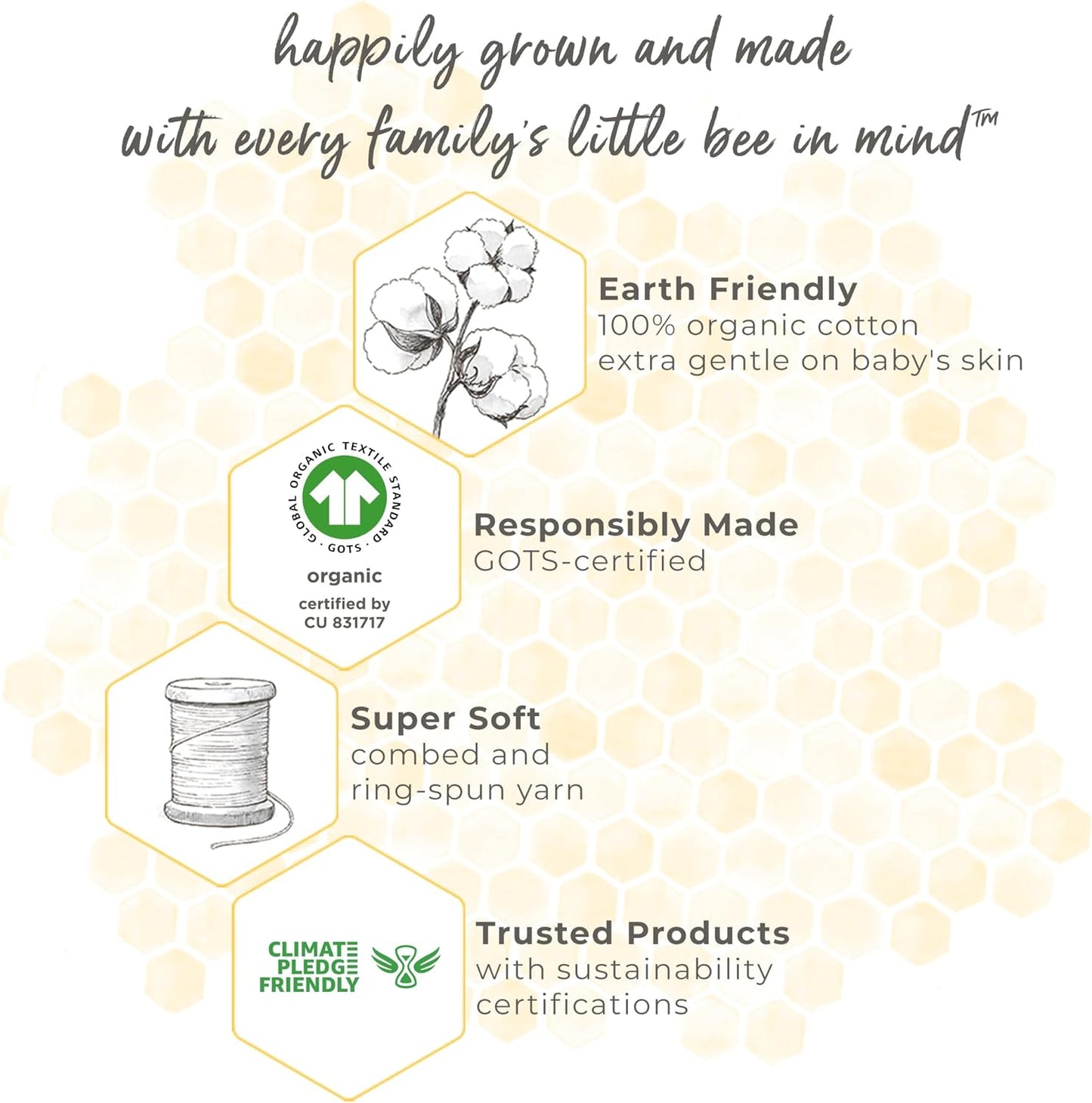 Beekeeper Wearable Blanket, Organic Cotton Swaddle 0.5 or 1.5 TOG, Newborn Essentials Shower Gift