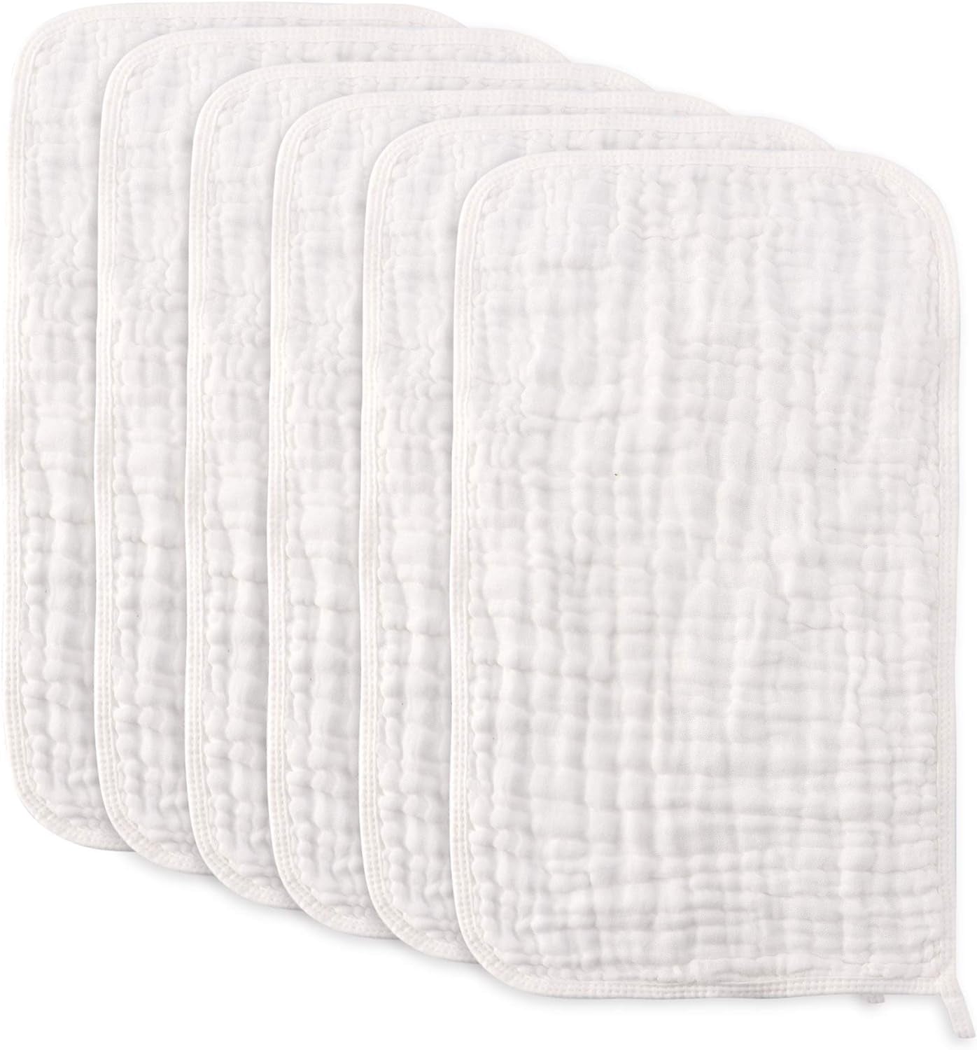 Baby Burp Cloths Muslin Washcloths - Muslin Burp Cloths Hanky Extra Soft Absorbent 6Pck 100% Cotton Baby Burp Rags Large 20''X10'' 6 Layers Newborn Burp Sets for Girls Boys