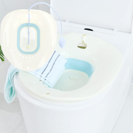 Sitz Bath for Toilet Seat, Perineal Soaking Bath for Postpartum Care, Designed for Soothing and Relieving Perineal, Folding Toilet Sitz Bath Toilet Seat Perineal Soaking Bath for Postpartum Care(Blue)