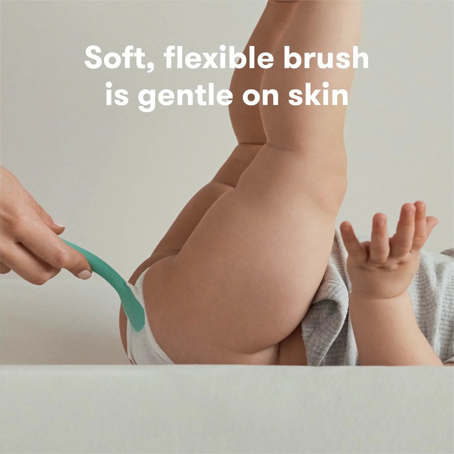 Silicone Booty Brush Applicator for Infant Diaper Rash Cream and Butt Paste, Blue
