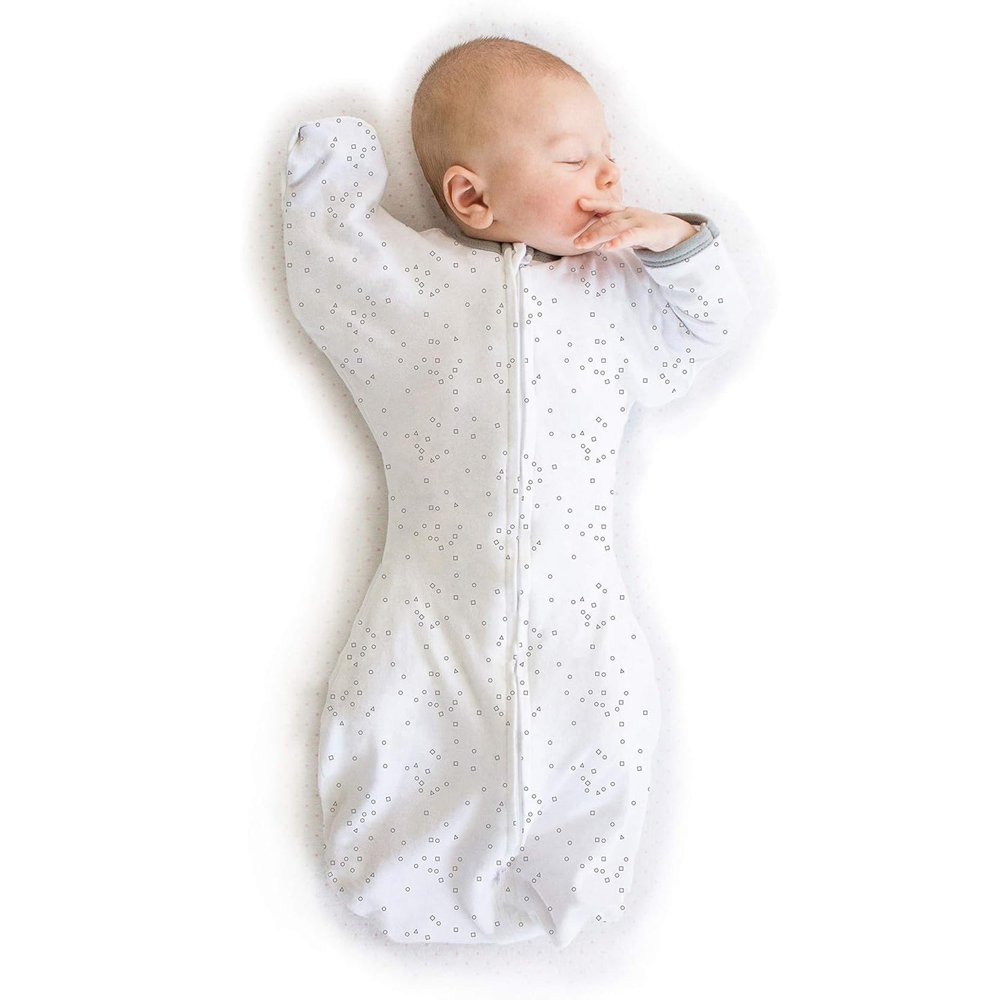 Transitional Swaddle Sack, Arms up Half-Length Sleeves & Mitten Cuffs, Swaddle for Newborn Transition to Baby Sleep Sack Wearable Blanket, Medium, 3-6 Month, 14-21 Lb, Sterling Confetti