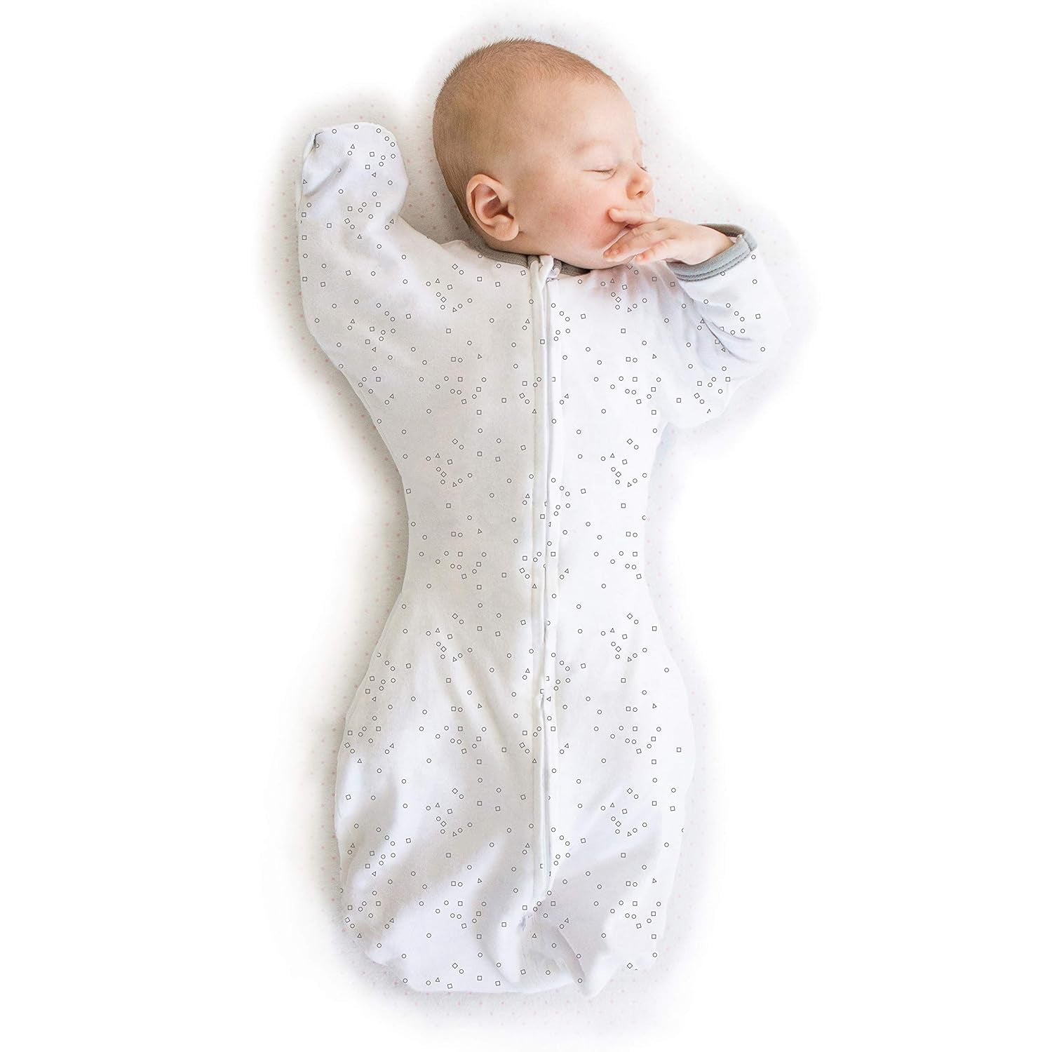 Transitional Swaddle Sack, Arms up Half-Length Sleeves & Mitten Cuffs, Swaddle for Newborn Transition to Baby Sleep Sack Wearable Blanket, Medium, 3-6 Month, 14-21 Lb, Sterling Confetti