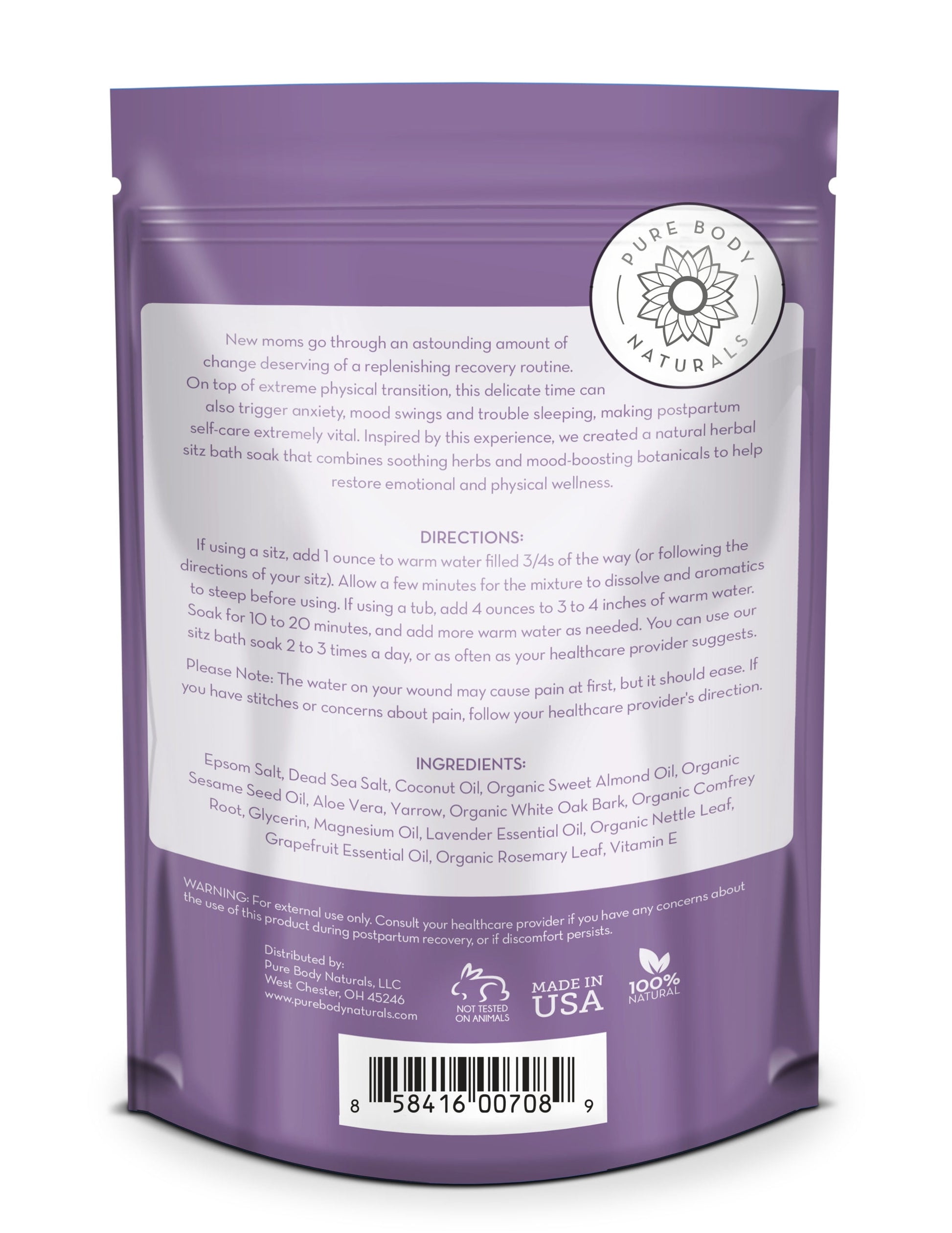 Sitz Bath Epsom Salt for Postpartum Care and Hemorrhoid Treatment, 32 Oz by .
