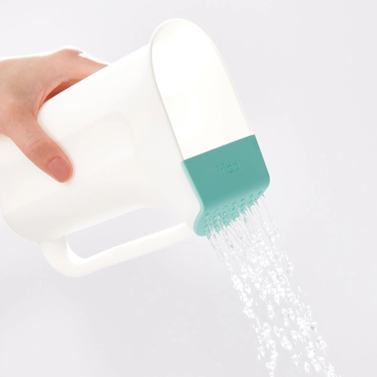 Control the Flow Polypropylene ABS Rinser, Bath Time Rinse Cup with Easy Grip Handle and Removable Rain Shower, White
