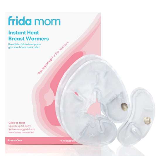 Instant Heating Pads for Breasts, Reusable Click-To-Heat Relief, Breastfeeding Essentials - 2 Small & 2 Large Heat Pads, 4Pc Set