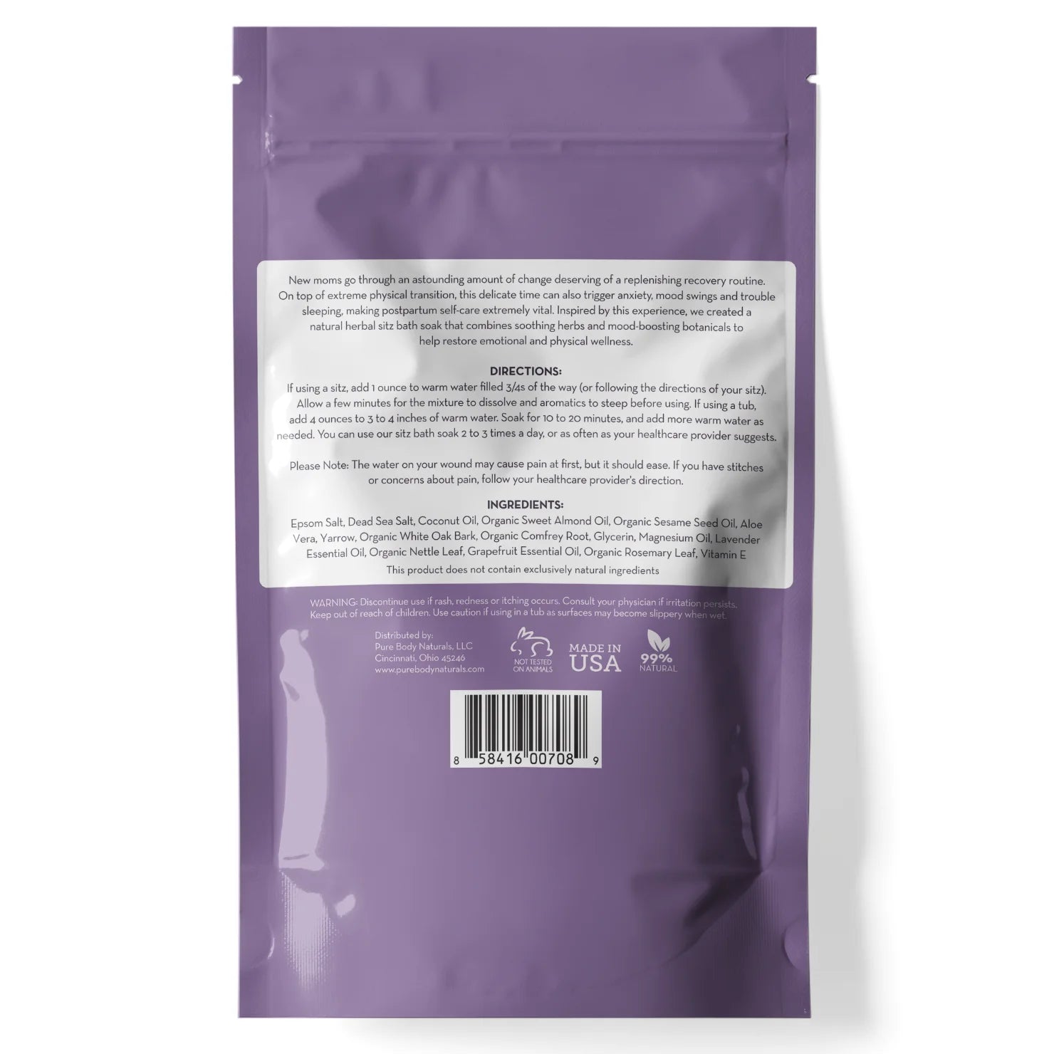 Sitz Bath Epsom Salt for Postpartum Care and Hemorrhoid Treatment, 32 Oz by .