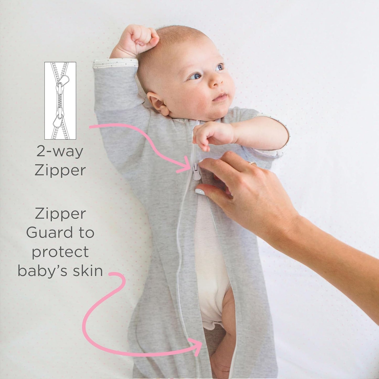 Transitional Swaddle Sack, Arms up Half-Length Sleeves & Mitten Cuffs, Swaddle for Newborn Transition to Baby Sleep Sack Wearable Blanket, 3-6 Month, 14-21 Lb, Heavenly Floral Pink