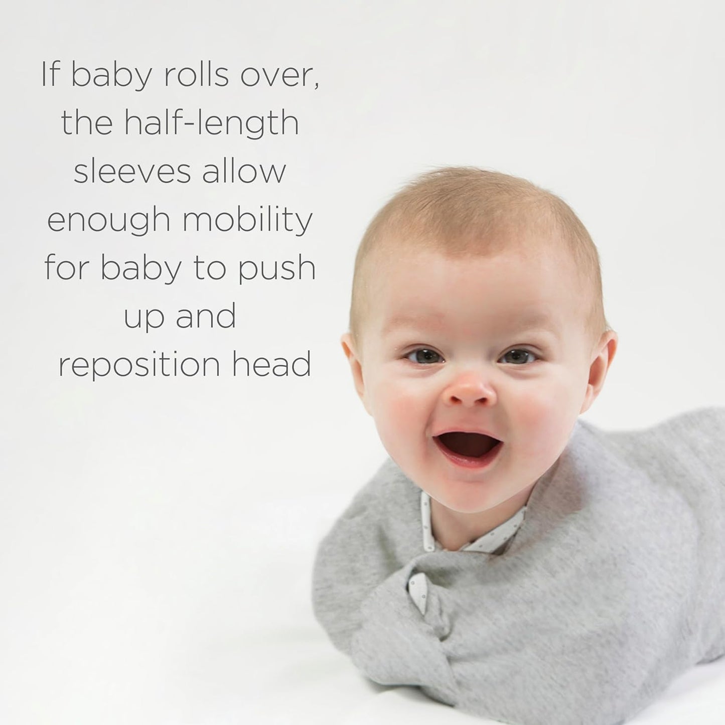 Transitional Swaddle Sack, Arms up Half-Length Sleeves & Mitten Cuffs, Swaddle for Newborn Transition to Baby Sleep Sack Wearable Blanket, 3-6 Month, 14-21 Lb, Heathered Gray Stripes