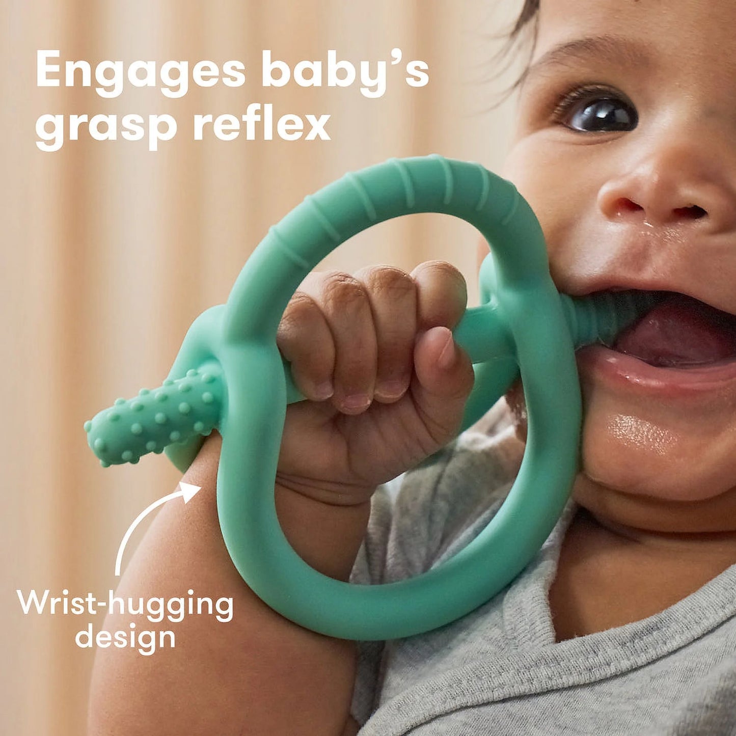 Get-A-Grip Teether for Babies, Teal, 3+ Months