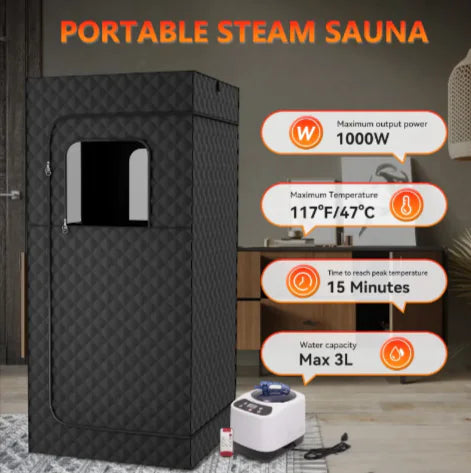 Portable Home Sauna Room offers soothing steam therapy, perfect for postpartum care in just 15 minutes.