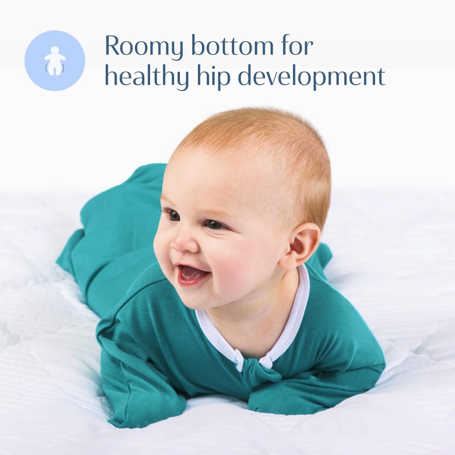 Zipadee-Zip Transition Swaddle - Cozy Baby Swaddle Blanket with Zipper Convenience - Roomy Wearable Blanket for Easy Diaper Changes - Classic Teal, Medium (6-12 Month)