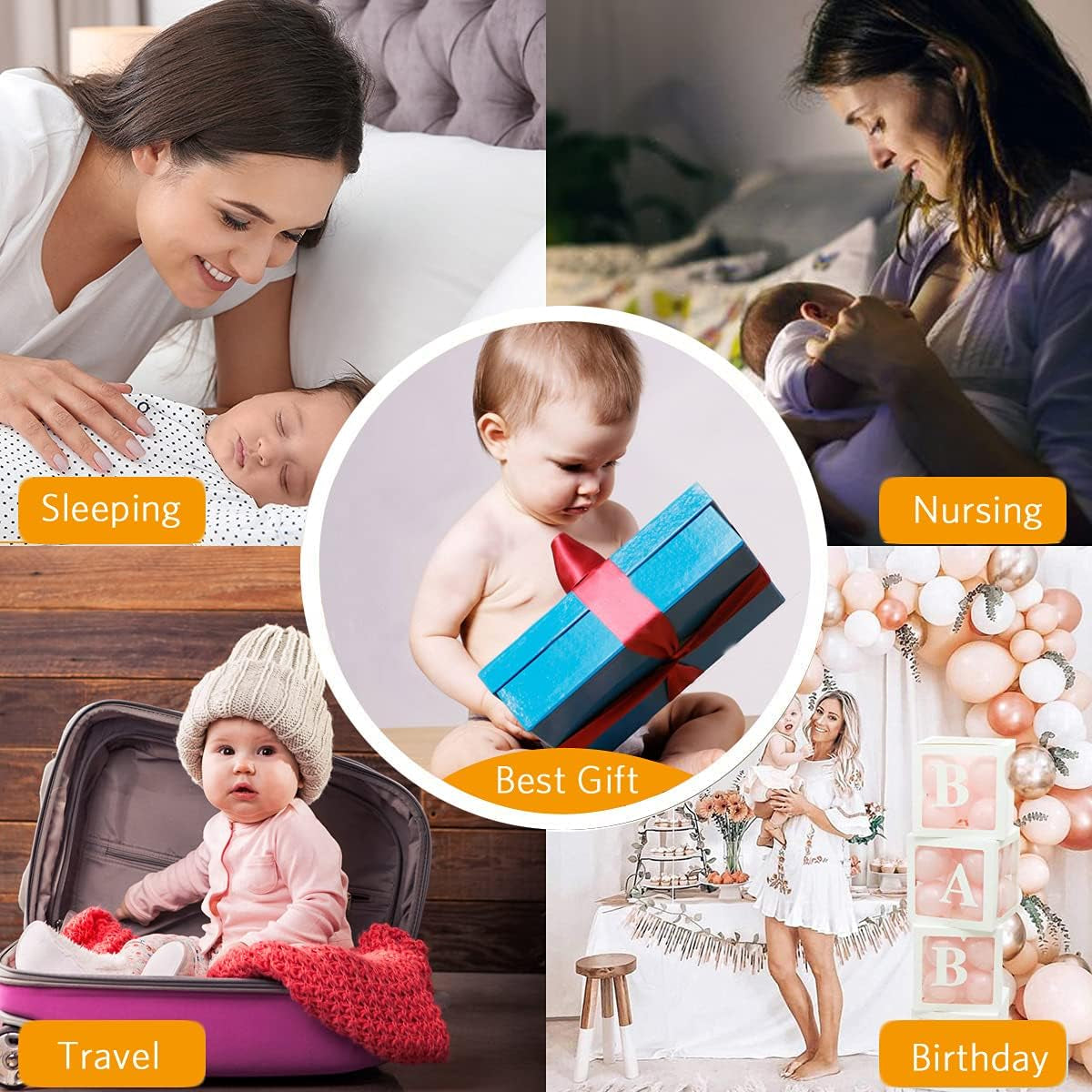 Baby Sleep Soother, Mushroom Baby White Noise Sound Machine with Moon and Star Projector, Portable Baby Sleep Aid Must Have Essentials for New Born, 4 Natural Soothing Sounds 7 Calming Melodies (Blue