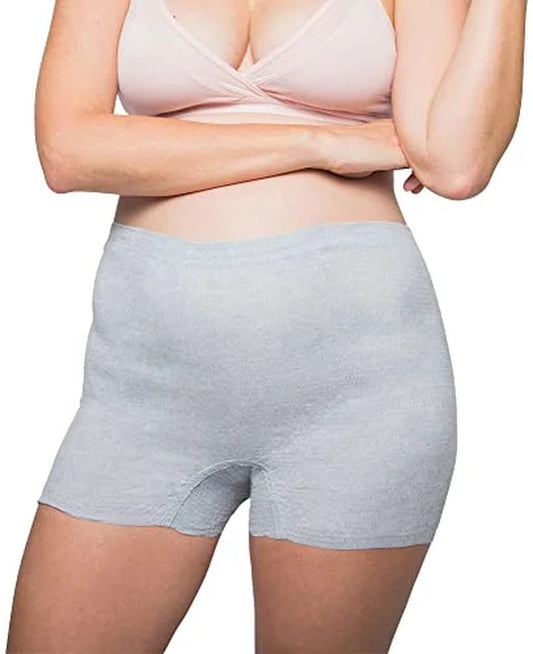 Frida Mom Disposable Postpartum Underwear (Without Pad) | Super Soft, Stretchy, Breathable, Wicking, Latex-Free, Boyshort Cut | Petite (8 Count)