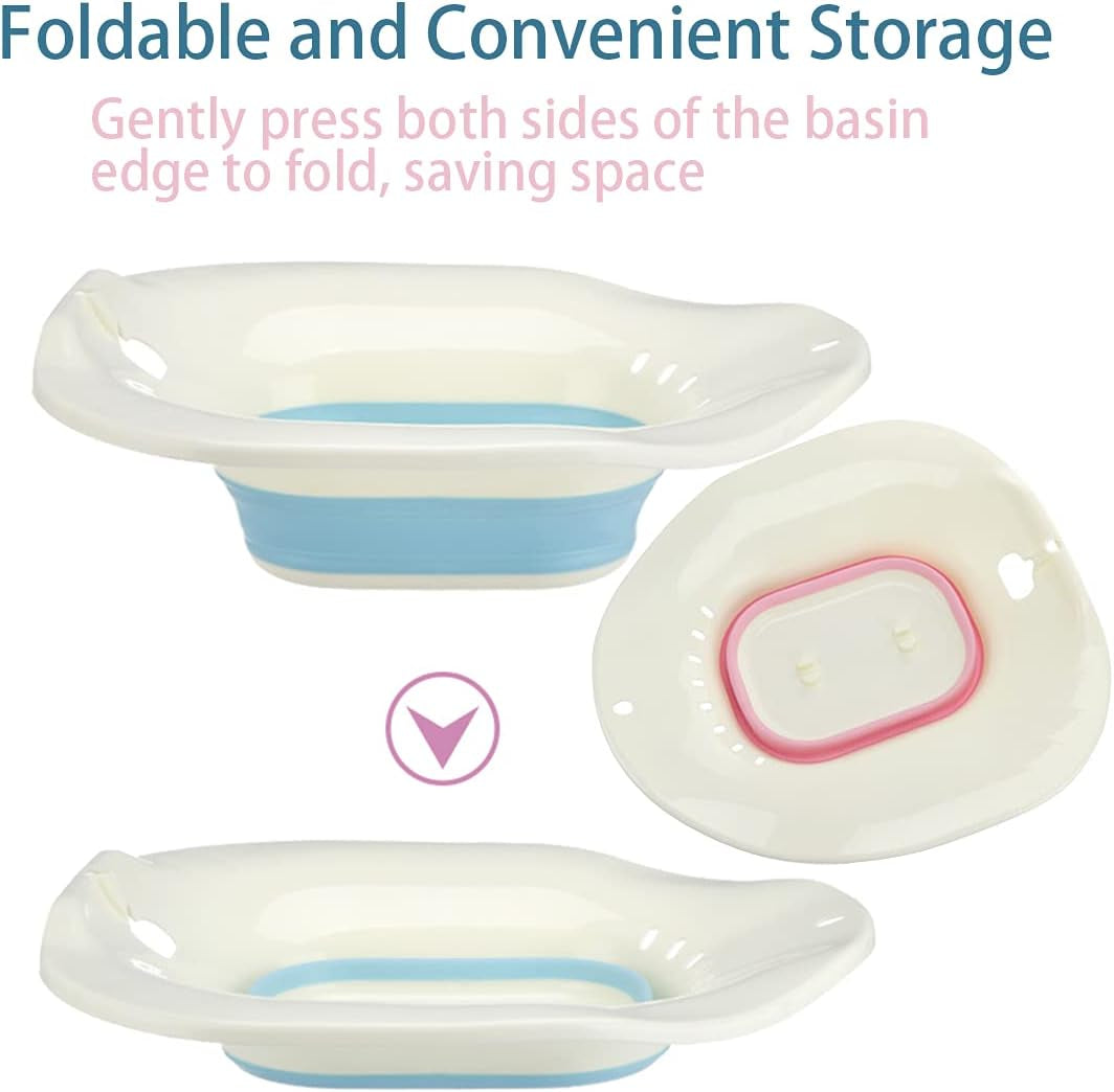 Sitz Bath for Toilet Seat, Perineal Soaking Bath for Postpartum Care, Designed for Soothing and Relieving Perineal, Folding Toilet Sitz Bath Toilet Seat Perineal Soaking Bath for Postpartum Care(Blue)