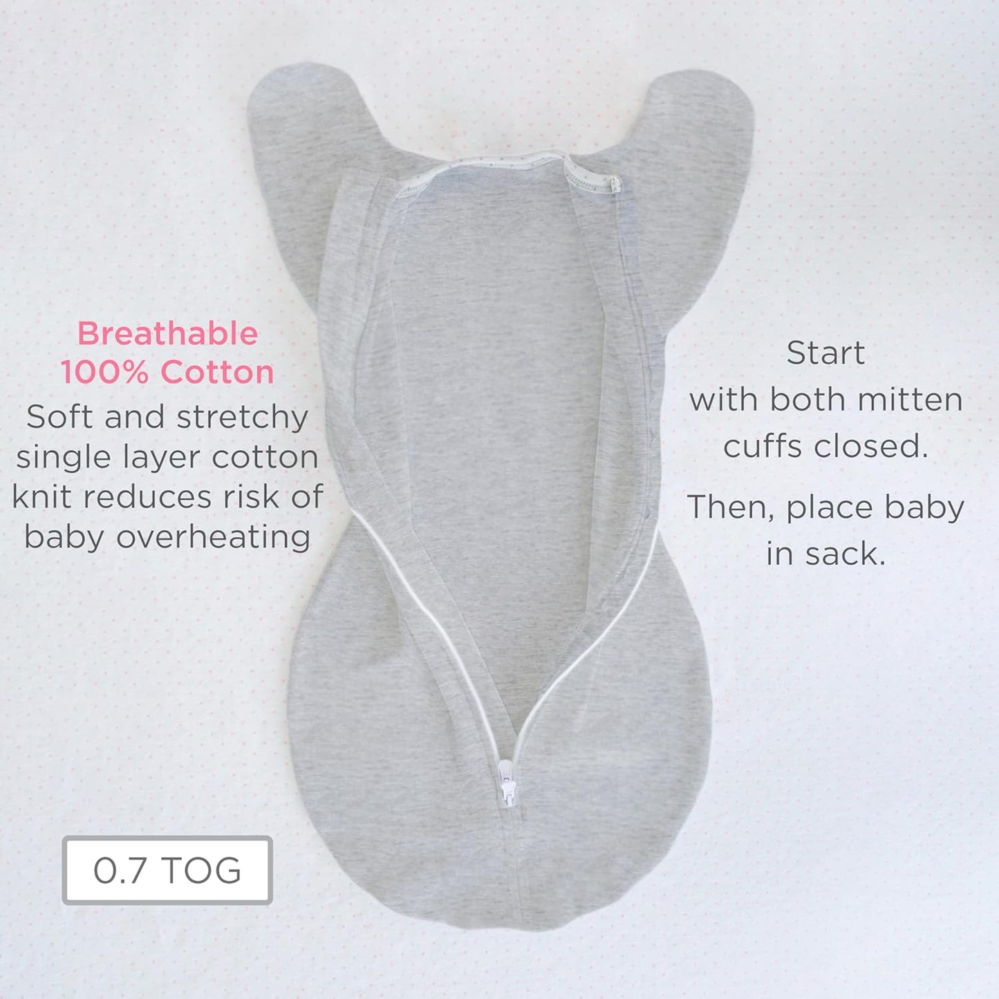 Transitional Swaddle Sack, Arms up Half-Length Sleeves & Mitten Cuffs, Swaddle for Newborn Transition to Baby Sleep Sack Wearable Blanket, 3-6 Month, 14-21 Lb, Heavenly Floral Pink