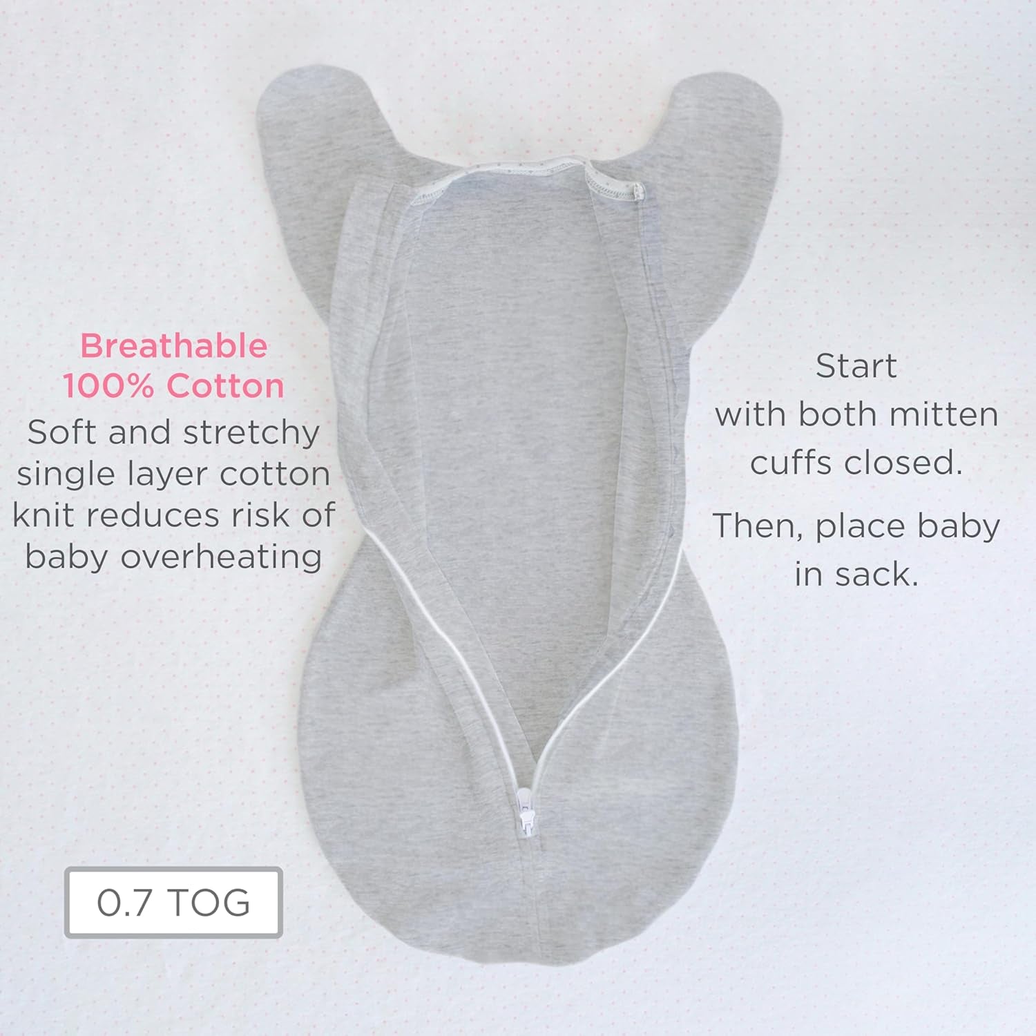 Transitional Swaddle Sack, Arms up Half-Length Sleeves & Mitten Cuffs, Swaddle for Newborn Transition to Baby Sleep Sack Wearable Blanket, 3-6 Month, 14-21 Lb, Heavenly Floral Pink
