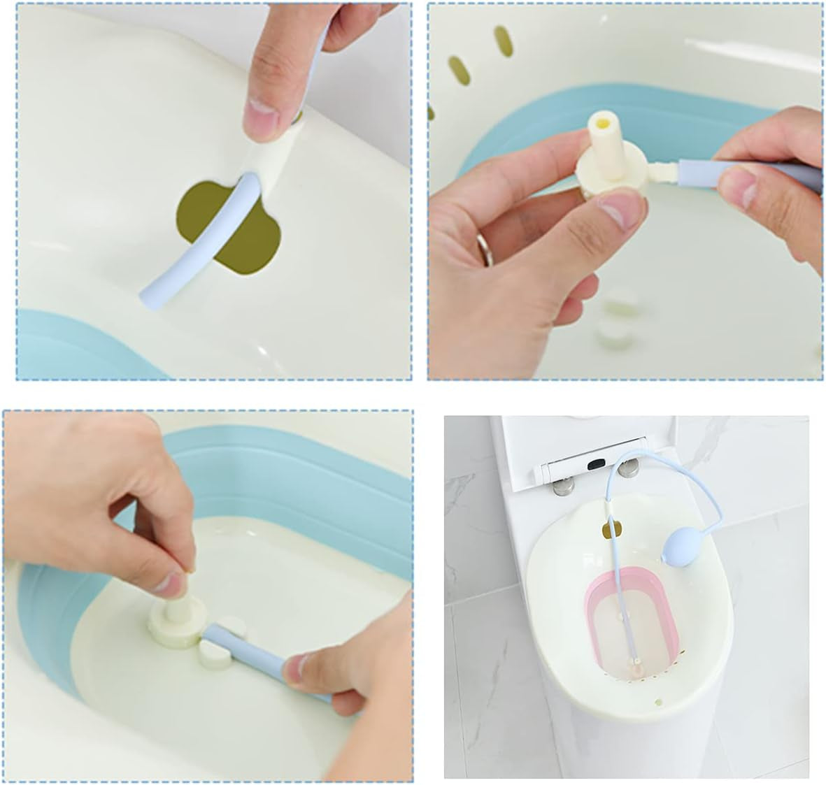Sitz Bath for Toilet Seat, Perineal Soaking Bath for Postpartum Care, Designed for Soothing and Relieving Perineal, Folding Toilet Sitz Bath Toilet Seat Perineal Soaking Bath for Postpartum Care(Blue)