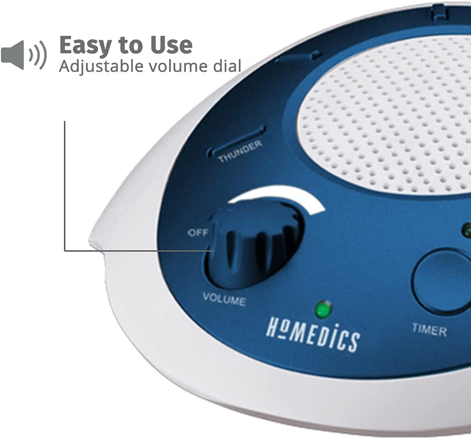 Soundsleep White Noise Sound Machine, Blue, Small Travel Sound Machine with 6 Relaxing Nature Sounds, Portable Sound Therapy for Home, Office, Nursery, Auto-Off Timer, by