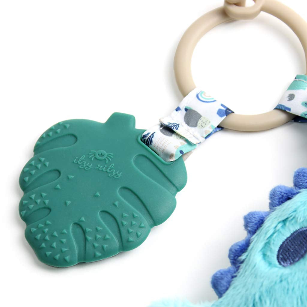 Infant Toy & Teether - Itzy Pal Baby Teething Toy Includes Lovey, Crinkle Sound, Textured Ribbons & Silicone Teether for Newborn (Dinosaur)