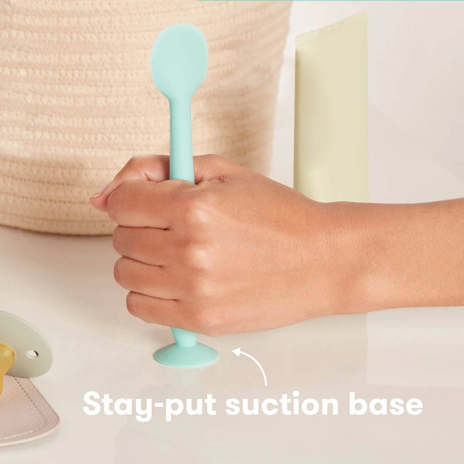 Silicone Booty Brush Applicator for Infant Diaper Rash Cream and Butt Paste, Blue