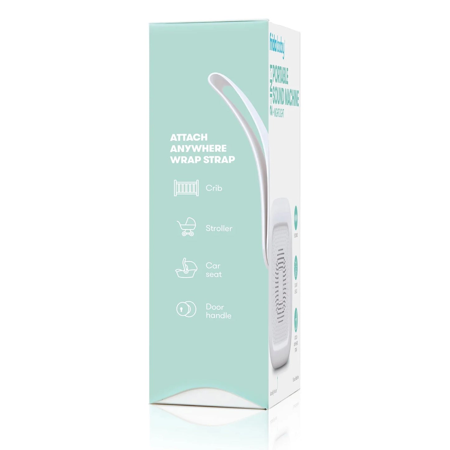 2-In-1 Portable Sound Machine and Night Light with Strap for Infant, White Noise Machine with Soothing Sounds for Stroller or Car Seat with Volume Control
