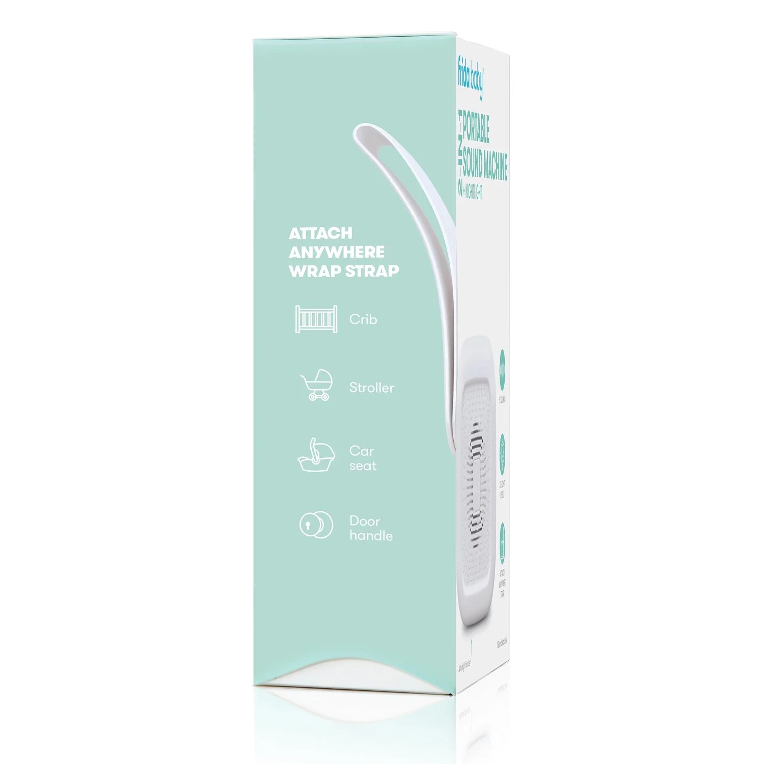 2-In-1 Portable Sound Machine and Night Light with Strap for Infant, White Noise Machine with Soothing Sounds for Stroller or Car Seat with Volume Control
