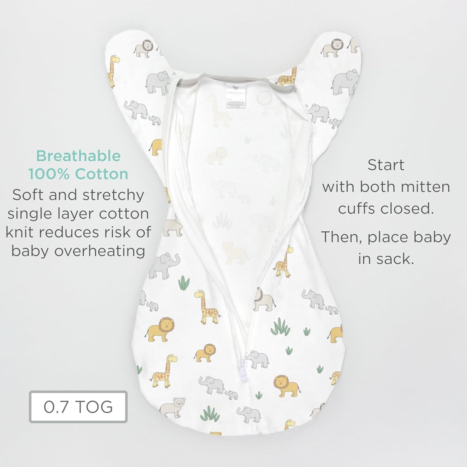 Transitional Swaddle Sack, Arms up Half-Length Sleeves & Mitten Cuffs, Swaddle for Newborn Transition to Baby Sleep Sack Wearable Blanket, Medium, 3-6 Month, 14-21 Lb, Sterling Confetti