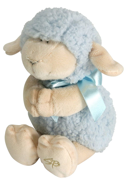 Ultra Soft and Huggable Musical Praying Woolly Lamb, Blue, 11 Inch