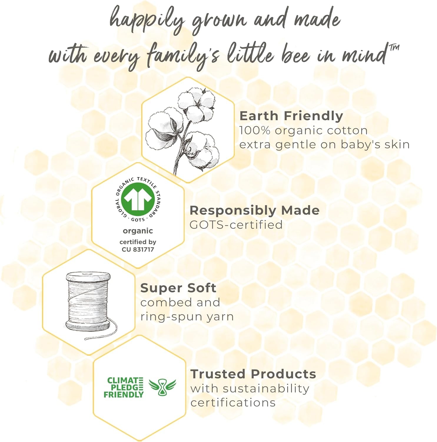 Beekeeper Wearable Blanket, Organic Cotton Swaddle 0.5 or 1.5 TOG, Newborn Essentials Shower Gift