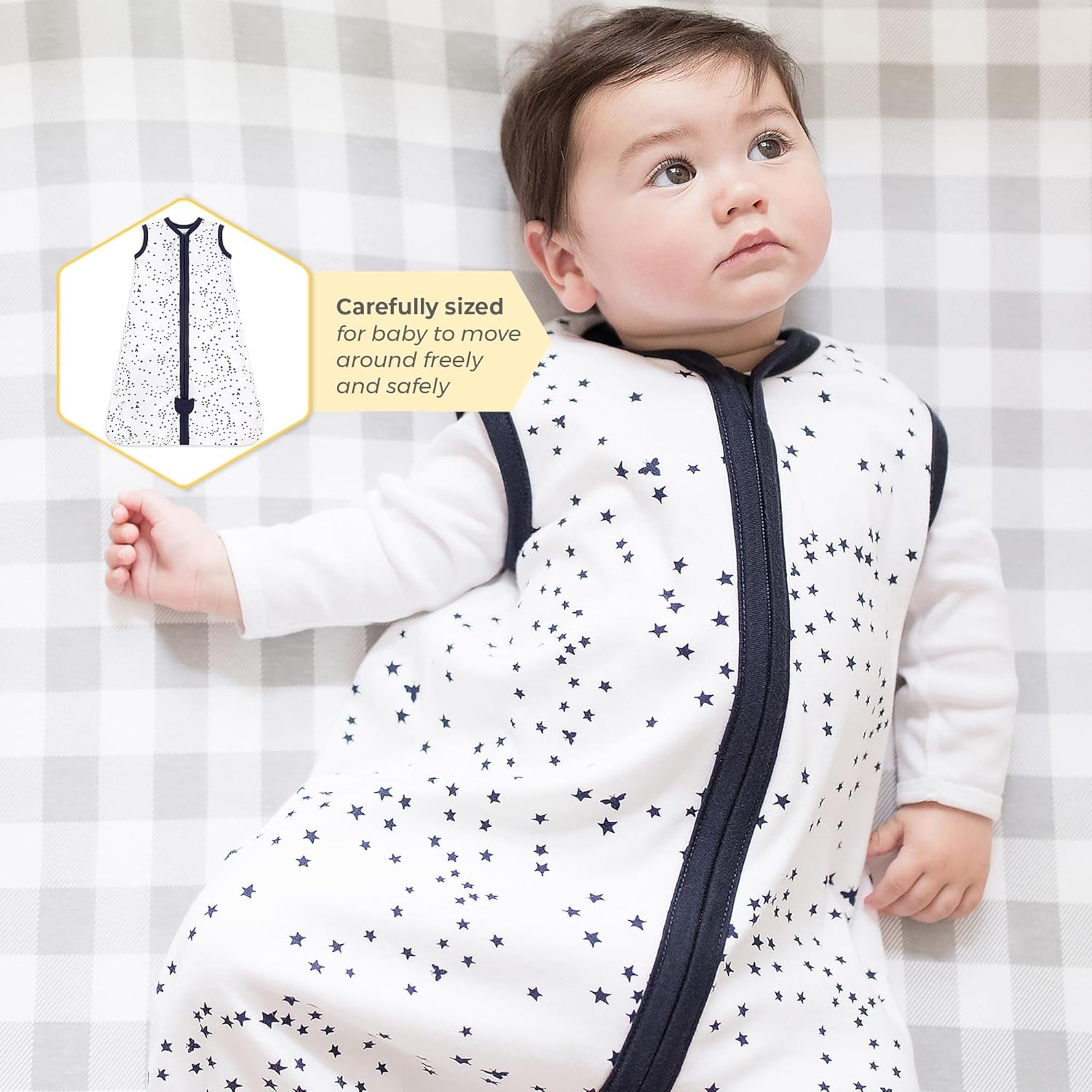 Beekeeper Wearable Blanket, Organic Cotton Swaddle 0.5 or 1.5 TOG, Newborn Essentials Shower Gift
