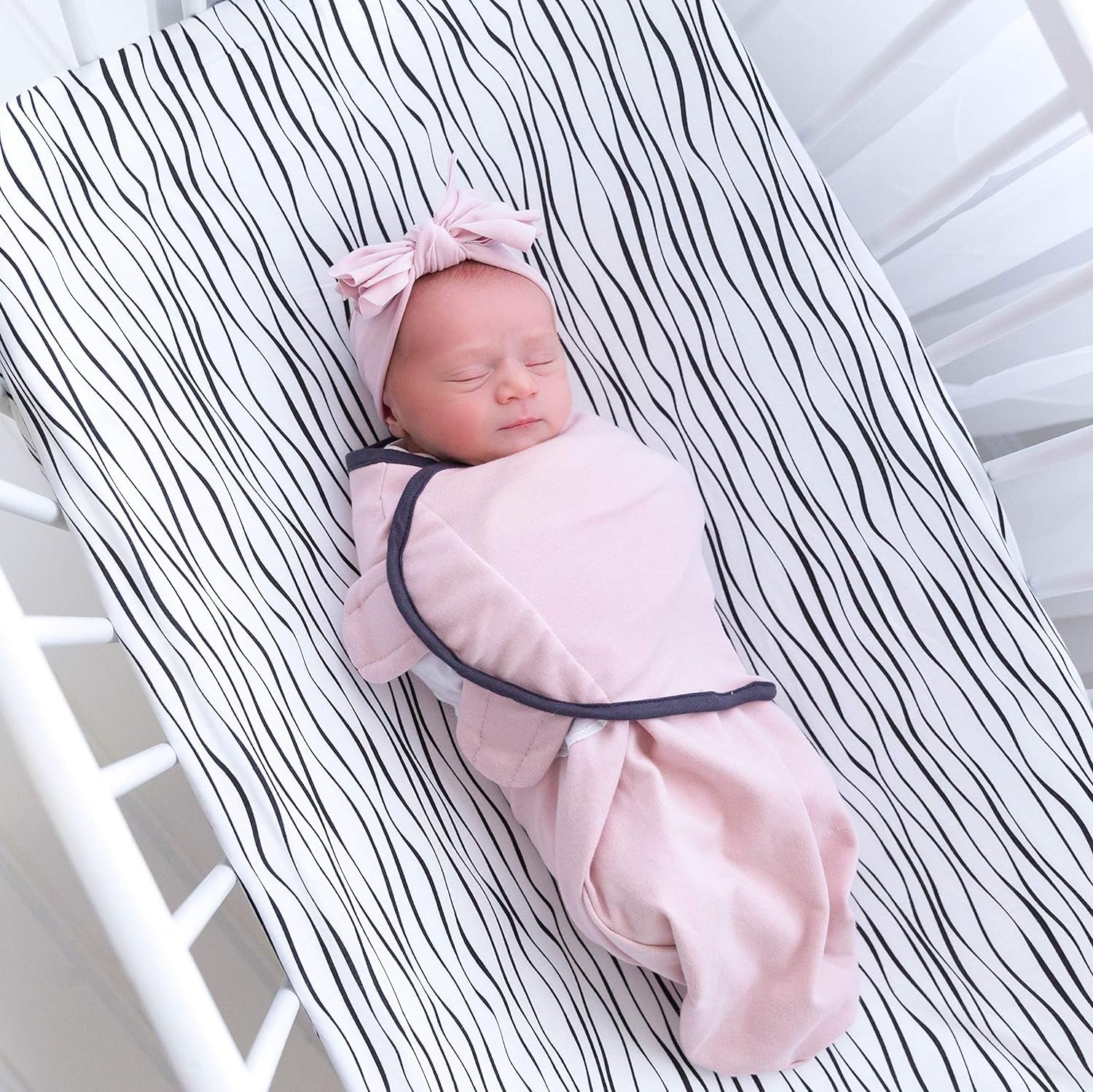 Adjustable Swaddle Blanket Infant Baby Wrap Set 3 Pack, for Baby Girl (Blush Pink, 0-3 Months)