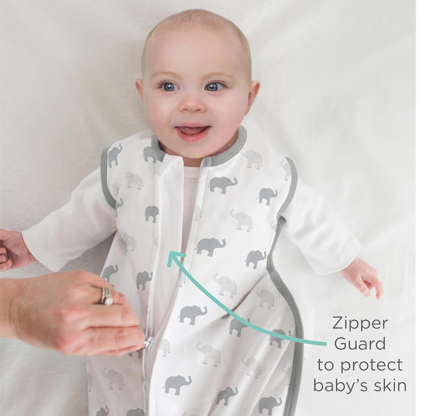 Cotton Muslin Sleeping Sack, for Baby Boy or Girl, Wearable Blanket with 2-Way Zipper, Watercolor Stripes, Denim, Medium (6-12 Month)