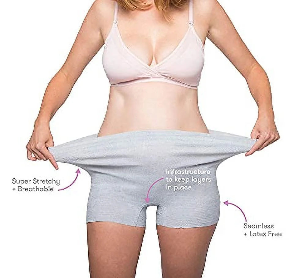 Frida Mom Disposable Postpartum Underwear (Without Pad) | Super Soft, Stretchy, Breathable, Wicking, Latex-Free, Boyshort Cut | Petite (8 Count)