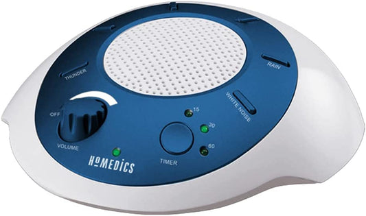 Soundsleep White Noise Sound Machine, Blue, Small Travel Sound Machine with 6 Relaxing Nature Sounds, Portable Sound Therapy for Home, Office, Nursery, Auto-Off Timer, by
