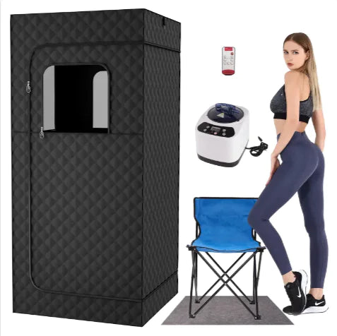 Relax in your own Home Sauna Room, perfect for soothing postpartum care and adjustable heat settings.